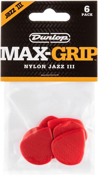 Dunlop 471P3N Jz-6 Nylon Max Grip Guitar Pick in Player Pack