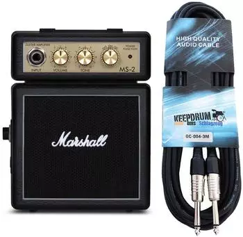 Marshall MS-2 Micro Stack Gitarrenverstärker mit Kabel (ms-2-gc043m)