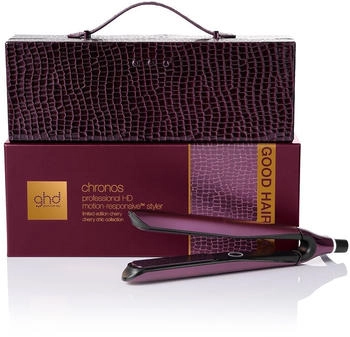 ghd Chronos Styler Cherry Chic with vanity and brush