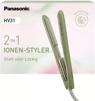 Panasonic EH-HV31 2-in-1 Ionen-Haarglätter und -lockenstab, Matcha-grün (EH-HV31-G503)