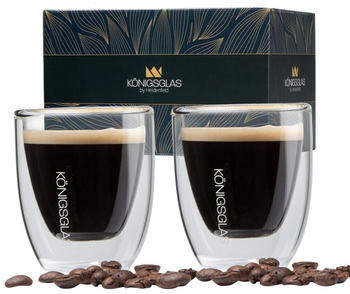 Heidenfeld Königsglas Espresso 80 ml, 2er-Set, doppelwandig, handgefertigt