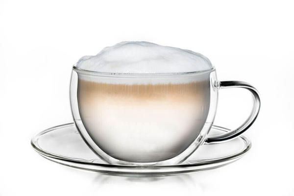 Creano Thermo-Tasse, doppelwandige Tee-/Latte Macchiato Cappuccino Tasse mit Untersetzer | 250 ml
