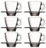 Pasabahce 95756- 12-tlg Set Espresso Tassen mit Unterteller Aqua