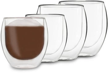 Feelino Thermoglas DUOS Jumbo doppelwandiges Glas 2 x 310 & 410 ml, Glas