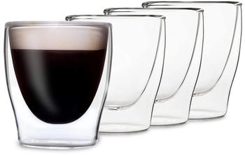 Feelino DUOS doppelwandiges Glas 80 ml Trinkglas Espresso Borosilikatglas