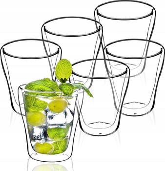 Kadax doppelwandige Glas Tasse Haga , Thermogläser , Trinkglas für Saft, Tee, Kaffee, 6 Stück, 250 ml Kadax doppelwandige Glas Tasse Haga , Thermogläser , Trinkglas für Saft, Tee, Kaffee, 6 Stück, 250 ml