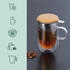 Relaxdays Teeglas Doppelwandglas Teetasse Teebecher Glastasse Isolierglas Glas Sieb Deckel