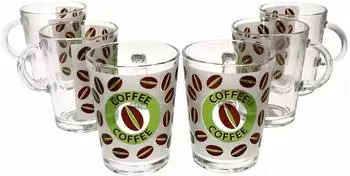 Ritzenhoff & Breker 6er Set Cremona Glas-Kaffeebecher m. Henkel 320ml grün