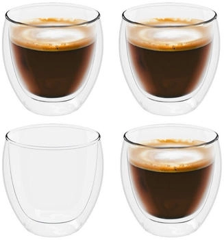 Intirilife 4x Espressoglas doppelwandig Kaffeeglas