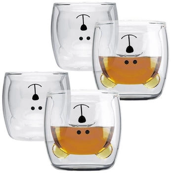 Intirilife Doppelwandiges Thermoglas 230ml Borosilikatglas Bär Design Intirilife Doppelwandiges Thermoglas 230ml Borosilikatglas Bär Design