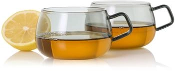 AdHoc Yuna Teetassen aus Borosilikatglas 2er-Set 400 ml Grau (TK62)