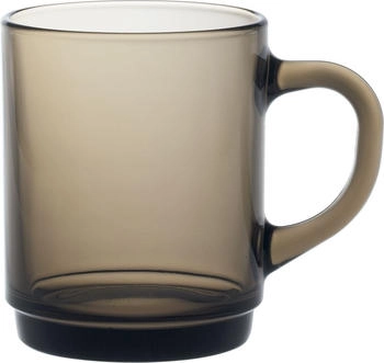 Duralex Versailles Glass Mugs Cups 260ml, Smoke, Set of 6 4020CR06