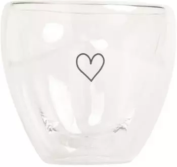 Eulenschnitt Doppelwandiges Herzglas Herz 200ml