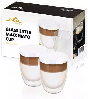 ETA Latte Macchiato Gl&auml;ser doppelwandig, Borosilikatglas, 350ml, 2er-Set (ETA418193020)