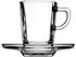 Pasabahce Carre Espressotassen-Set mit Untertassen, Glas, transparent, 12-teilig