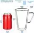 Ecooe Latte-Macchiato-Gläser Set doppelwandig, Borosilikatglas, 450ml, 2er