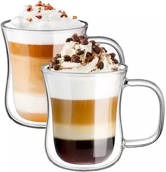 LuxusKollektion Latte-Macchiato-Gläser doppelwandig, Borosilikatglas, 240ml, 2er-Set