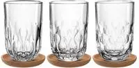 LEONARDO Gl&auml;ser-Set "Latte Macchiato-Set GOCCE, 380 ml, 6-teilig" 3 Gl&auml;ser mit