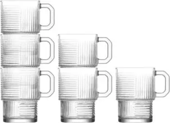 LAV Helen Stapelbare Kaffeetassen aus Glas, 270ml, 6er-Set