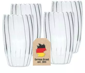 Intirilife Thermo Glas "Striped Style" doppelwandig 350ml (IL-101151-4)