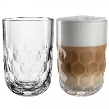 Leonardo Gocce Latte-Macchiato-Glas 380ml, transparent, 2er-Set (39600256-0)