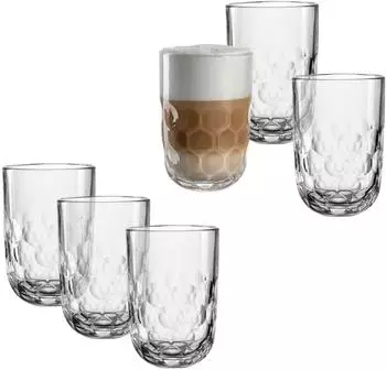Leonardo Gocce Latte-Macchiato-Glas 390ml, 6er-Set, transparent (055187)