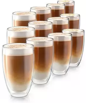 Arendo Doppelwandige Thermogläser 12er-Set 350ml (308705)