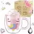 LuxusKollektion Einhorn Latte-Macchiato-Glas doppelwandig 280ml mit Löffel