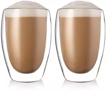 LuxusKollektion Latte-Macchiato-Gläser doppelwandig, Borosilikatglas, 2er-Set, 450ml