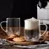 LuxusKollektion Doppelwandige Kaffeegläser mit Griff, Borosilikatglas, 450ml, 2er-Set