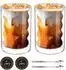 LuxusKollektion Latte-Macchiato-Gläser 2er Set, doppelwandig, Borosilikatglas, 350ml