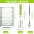 LuxusKollektion Doppelwandige Latte-Macchiato-Gläser mit Löffeln, Borosilikatglas, 350ml, 2er-Set