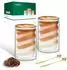 LuxusKollektion Latte-Macchiato-Gläser doppelwandig 400ml, Spiraldesign, 2er-Set mit Löffeln