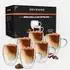 LuxusKollektion Latte-Macchiato-Gläser doppelwandig mit Henkel, 350ml, 6er-Set