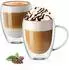 LuxusKollektion Doppelwandige Kaffeegläser mit Griff, Borosilikatglas, 400ml (2er-Set)