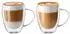 LuxusKollektion Doppelwandige Kaffeegläser mit Griff, Borosilikatglas, 400ml (2er-Set)