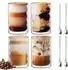 LuxusKollektion Latte-Macchiato-Gläser doppelwandig 400ml 4er-Set mit Löffeln, Borosilikatglas