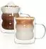 LuxusKollektion Latte-Macchiato-Glas Bubble doppelwandig mit Griff, Borosilikatglas, 330ml, 2er-Set
