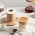 LuxusKollektion Latte-Macchiato-Glas Bubble doppelwandig mit Griff, Borosilikatglas, 330ml, 2er-Set