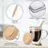LuxusKollektion Doppelwandige Kaffeegläser 4er-Set 350ml Borosilikatglas mit Deckel und Löffel