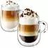 LuxusKollektion Doppelwandige Cappuccinotassen 2er-Set, Borosilikatglas, transparent, 350ml