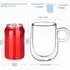 LuxusKollektion Doppelwandige Cappuccinotassen 2er-Set, Borosilikatglas, transparent, 350ml