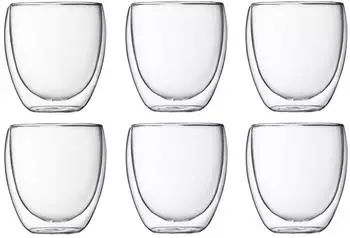 Bodum Pavina Glas doppelwandig 0,25 Ltr. 6er Set