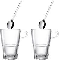 LEONARDO Latte-Macchiato-Glas "SENSO" Set bestehend aus 2 Tassen und 2 L&ouml;ffel