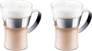 Bodum Assam Kaffeeglas mit Metallgriff 0,35 Ltr. 2er Set
