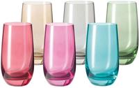 LEONARDO Longdrinkglas "SORA" 390 ml, farbig sortiert, 6-teilig