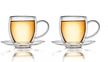 Creano Thermoglas mit Untertasse 250 ml 2er Set
