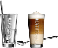 Ritzenhoff & Breker Latte-Macchiato-Glas "Lena" 350 ml, 4-teilig, inkl. 2 L&ouml;ffel aus