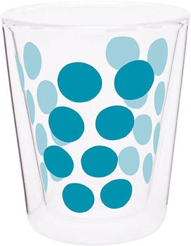 Zak Designs Zak Dot Dot Doppelwand Glas 20 cl aqua blau