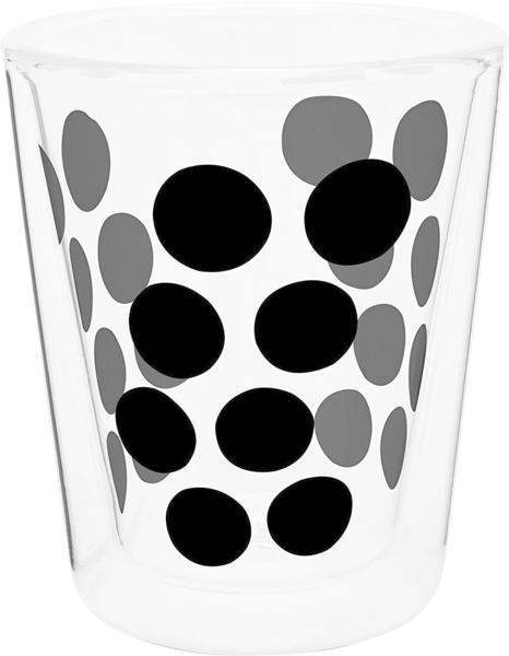 Zak Designs Dot Dot Doppelwand Glas 20 cl schwarz